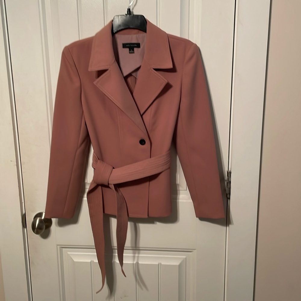 Ann Taylor Size 2 Pink Polyester Tie Waist Jacket